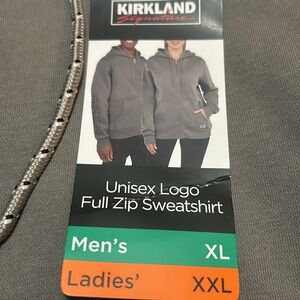 Kirkland Signature Unisex Logo Full Zip Sweatshirt XL/XXL Gray NWT